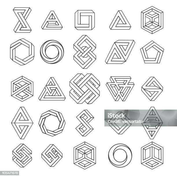 Graphic Impossible Shapes Stock Illustration - Download Image Now - Geometric Shape, Fantasy, Shape