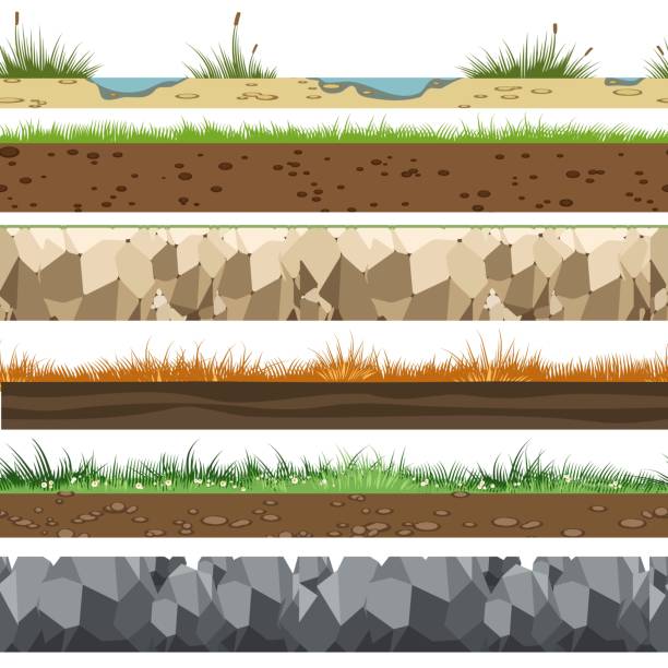 illustrations, cliparts, dessins animés et icônes de modèles horizontaux du sol - image composite numérique