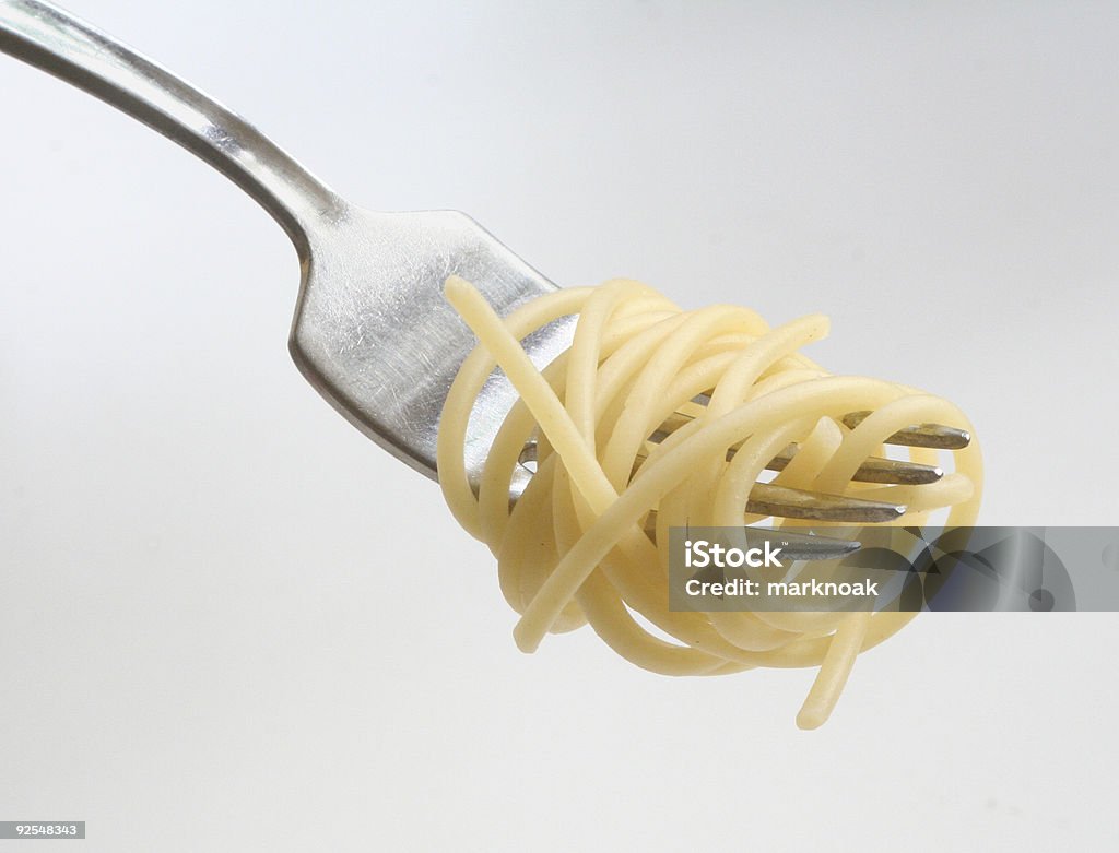 Bifurcação e spagetti - Foto de stock de Almoço royalty-free