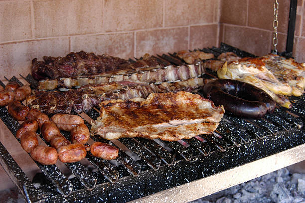 asado argentino, de churrasco, bbq - pot roast roast beef roasted beef imagens e fotografias de stock