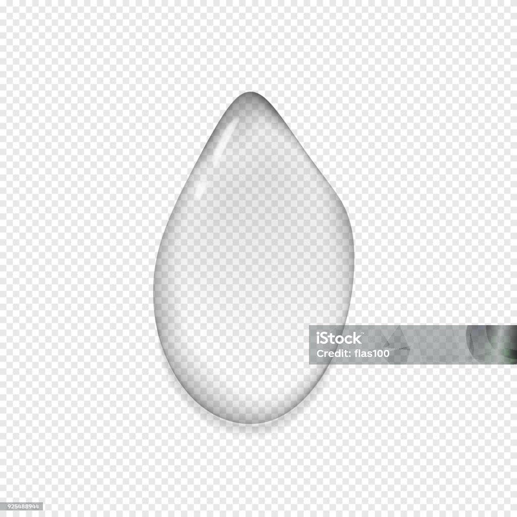 Gray Drop Vector Transparent Drop With Shadow In Gray Squared Background Vector ...