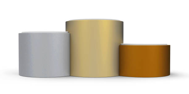 istock Blank metal cylinder podium #2 925489046
