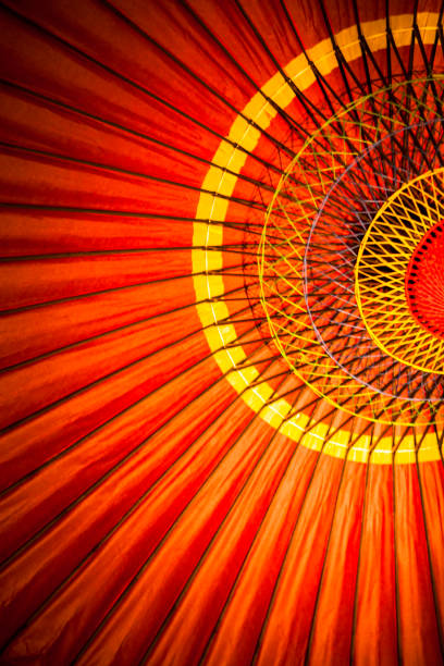 Background texture of Japanese Parasol called Higasa in vertical frame