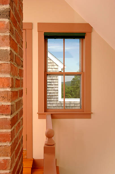Architectural Element Through a Window stock photo