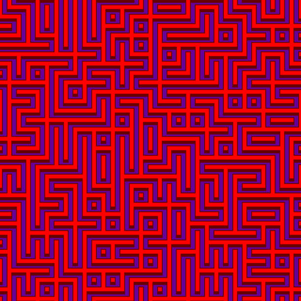 Labyrinth Maze Minotaur Grafic HD Seamless Tiles Pattern 07 stock photo