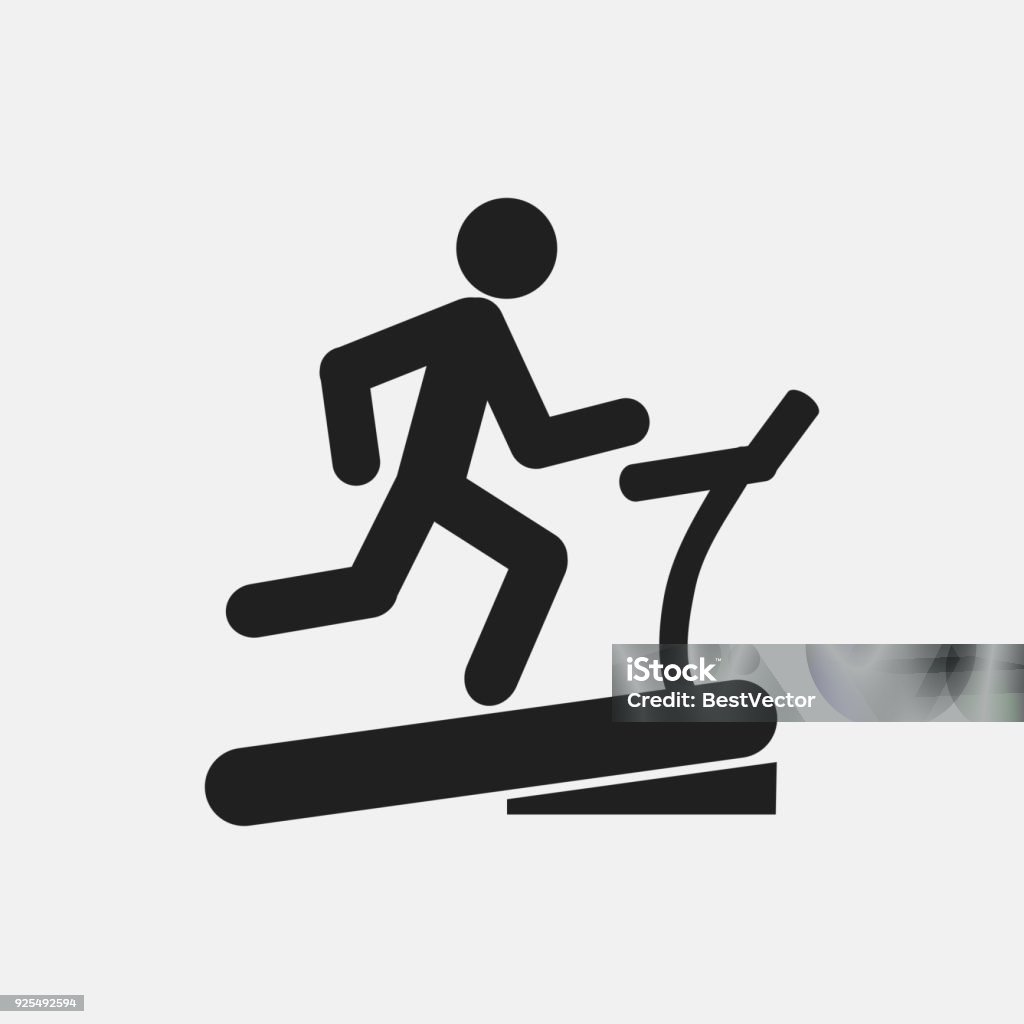 Man on treadmill icon illustration Man on treadmill icon illustration isolated vector sign symbol Icon Symbol stock vector