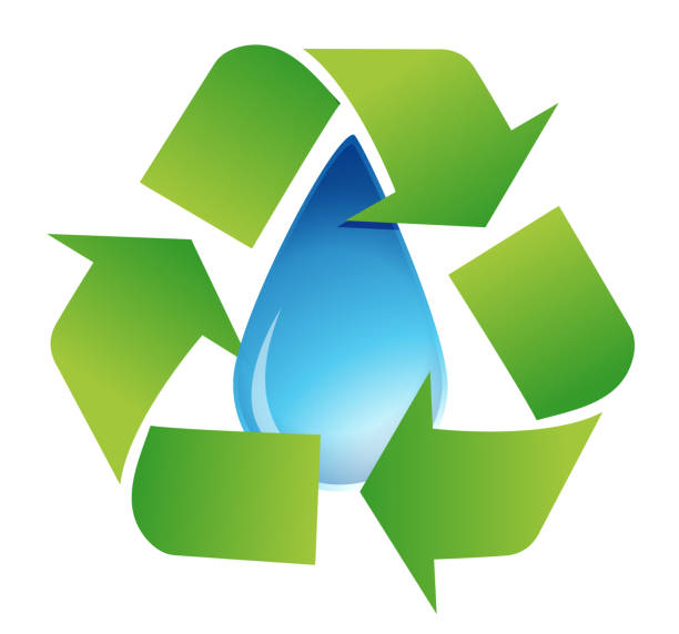 recycle water symbol illustration design over white vector art illustration