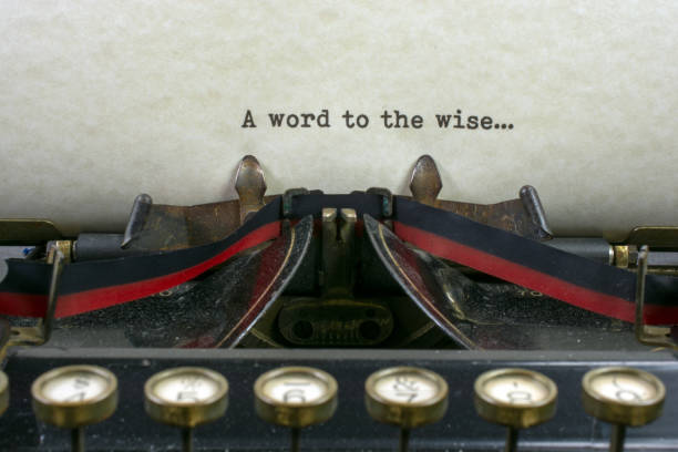 istock Antique typewriter with saying word to the wise 925494626