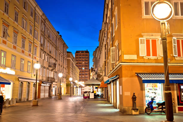 istock Rijeka main square Korzo evening view, Kvarner bay, Croatia 925494812