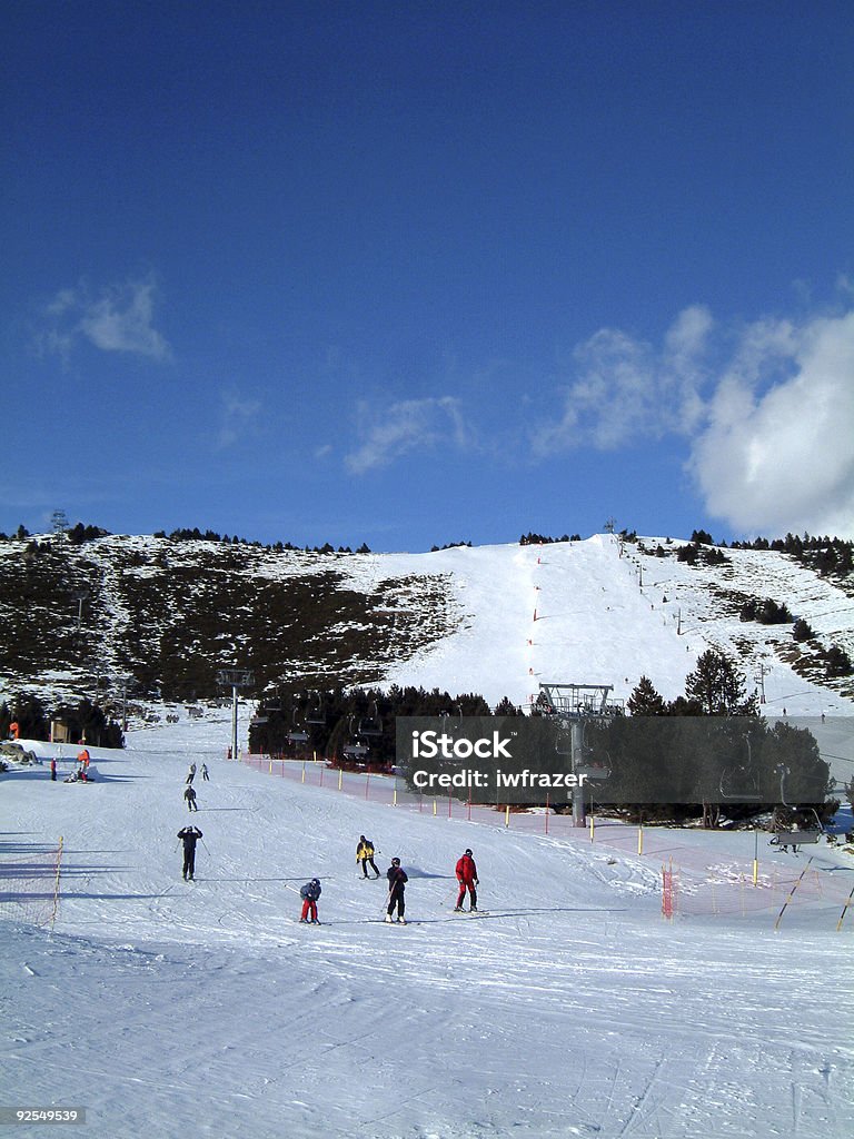 skiers at La Calme  Cold Temperature Stock Photo