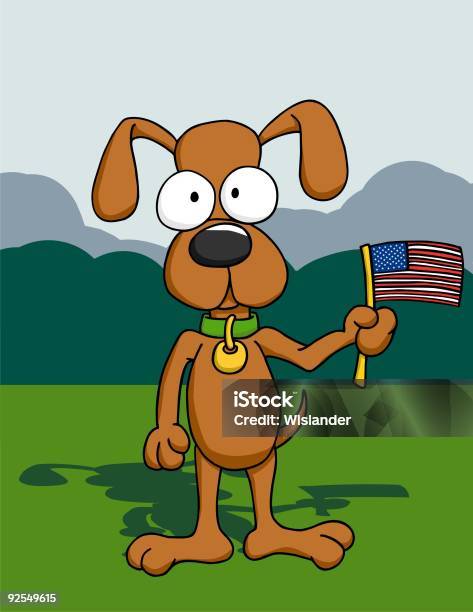 July 4th Dog 1 Stock Illustration - Download Image Now - Animal, Animal Ear, Canine - Animal