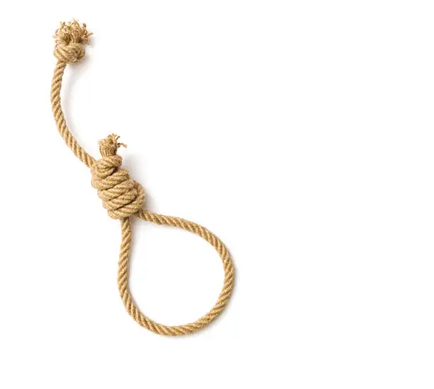 Rope, Hanging noose on white background