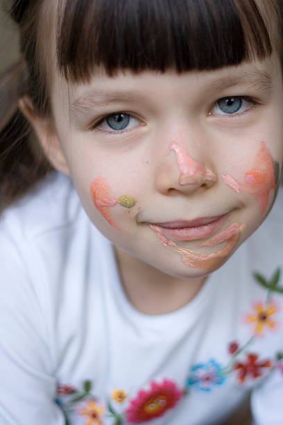 istock Girl with painted face 92550728