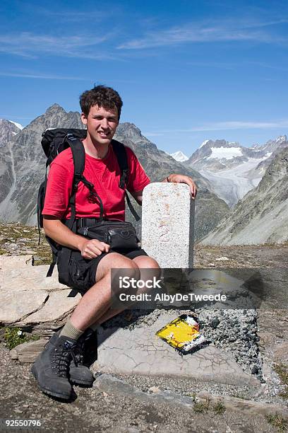 Man On Fenetre Durand Valle Dollomont Border Between Stock Photo - Download Image Now