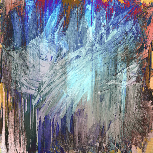 istock blue, orange, red and aqua grungy abstract painted background 925507974