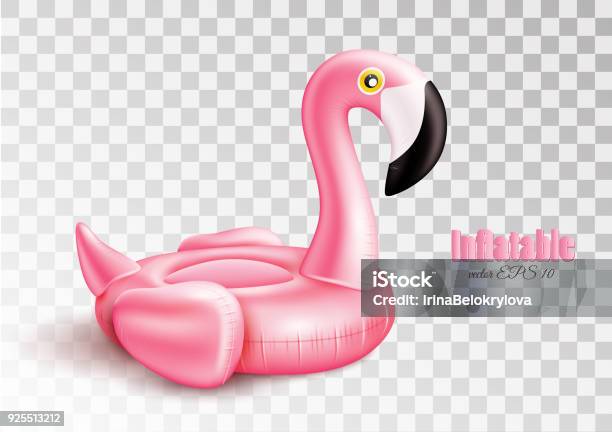 Vector 3d Pink Flamingo Inflatable Pool Ring Stock Illustration - Download Image Now - Flamingo, Inflatable, Swimming Float