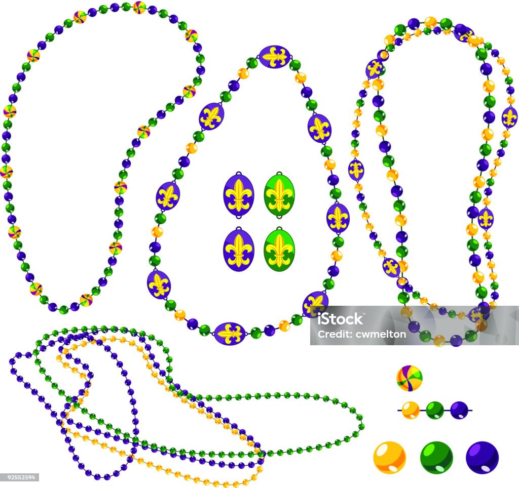 Mardi Gras paquete de encapsulado - arte vectorial de Abalorio libre de derechos