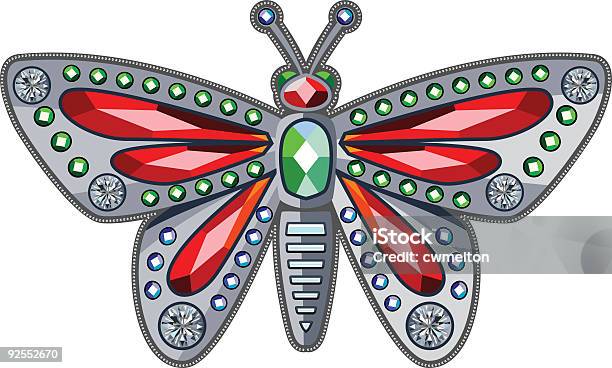 Ilustración de Mariposa Resplandeciente y más Vectores Libres de Derechos de Diamante - Diamante, Antigualla, Bisutería