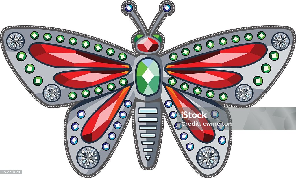 Papillon mousseux - clipart vectoriel de Diamant - Pierre précieuse libre de droits