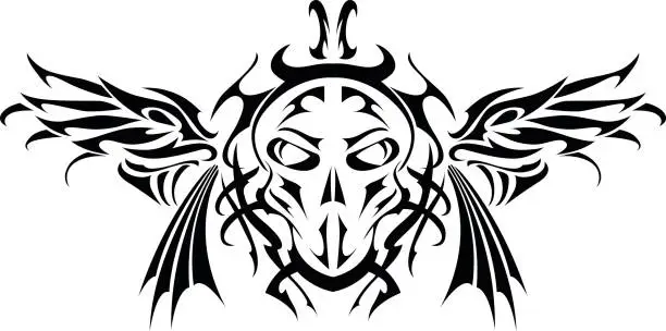 Vector illustration of Skull Tattoo 2