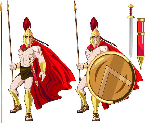 Vector illustration of Spartan Warrior Pack