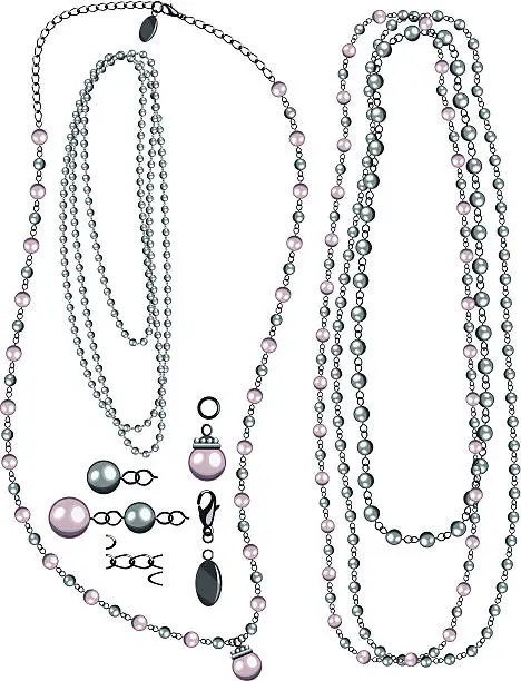 Vector illustration of Jewelry Pack - Pearls