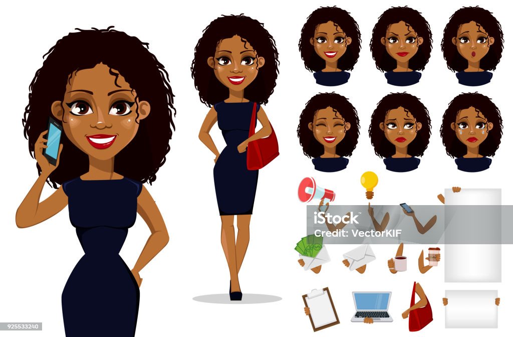 African American Business Woman Cartoon Character Stock Illustration -  Download Image Now - African-American Ethnicity, Clip Art, Adult - iStock