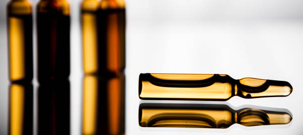 istock Group object of liquid medicinal agent in limpid glassware in medical laboratory 925533590