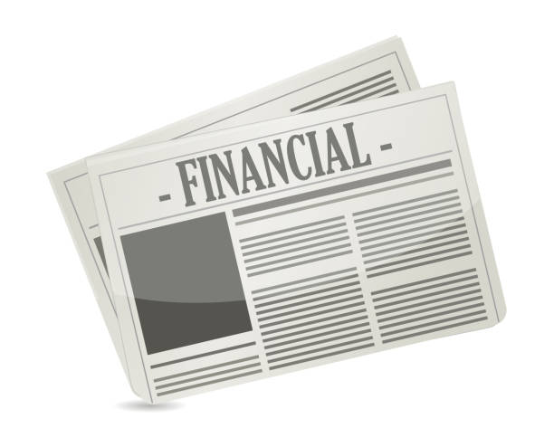 흰색 배경 위에 금융 신문 일러스트 디자인 - newspaper headline newspaper wall street finance stock illustrations