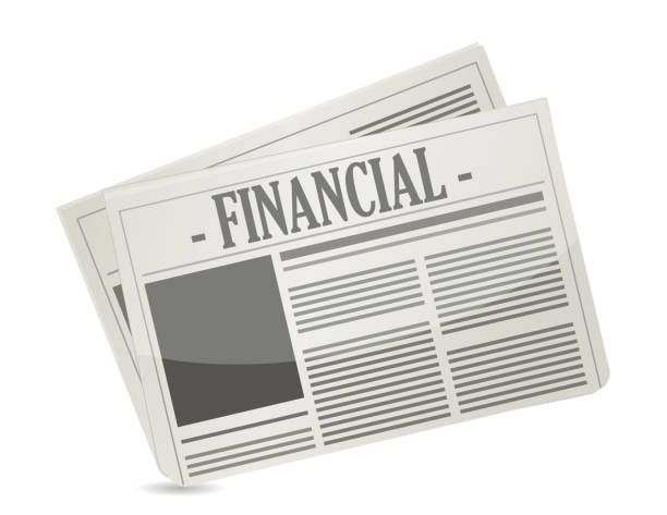 ilustrações, clipart, desenhos animados e ícones de projeto de ilustração jornal financeiro sobre um fundo branco - newspaper headline newspaper wall street finance