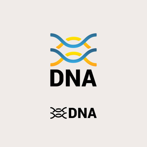 A DNA sign, a modern sign for the company A DNA sign, a modern sign for the company. area of science or medicine laboratory technician icon stock illustrations