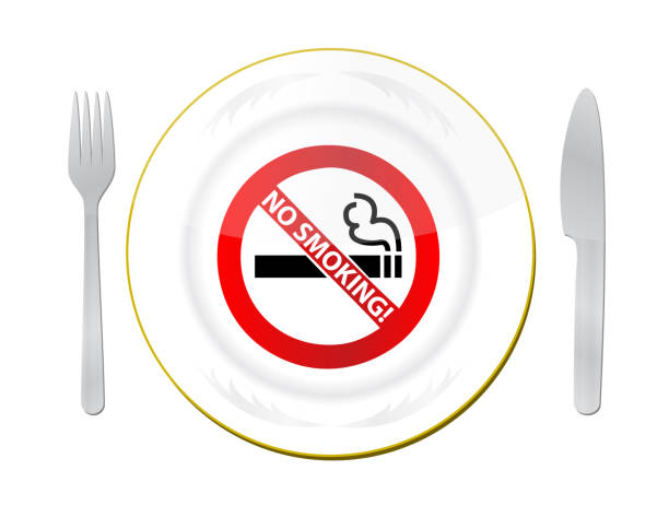 kein rauchen in diesem bereich illustration design in weiß - no eating sign law eating stock-grafiken, -clipart, -cartoons und -symbole