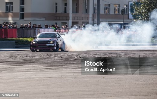 Car drifting image diffusion race drift car with lots of smoke
