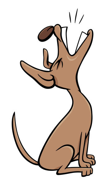 ilustrações, clipart, desenhos animados e ícones de latir ou uivar personagem de desenho animado do cão - dog barking humor howling