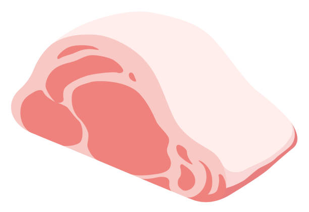新鮮な肉、白い背景で隔離。 - pork点のイラスト素材／クリップアート素材／マンガ素材／アイコン素材
