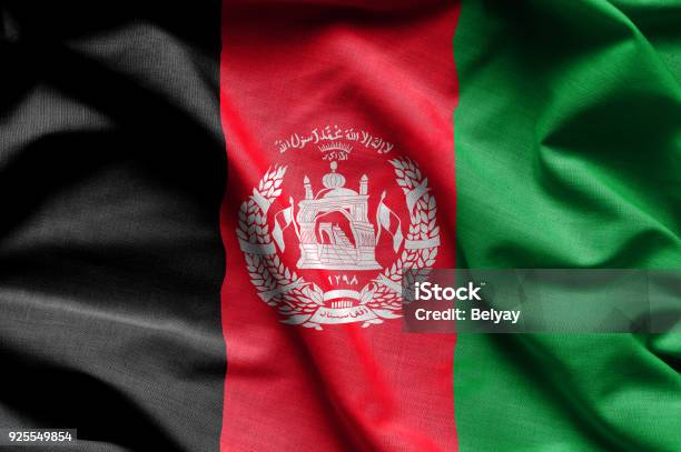 Colorful Closeup Wavy Flag Of Afghanistan Stock Photo - Download Image Now - Afghanistan, Flag, Photography