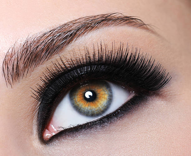 istock Female eye with black long eyelashes 92555491