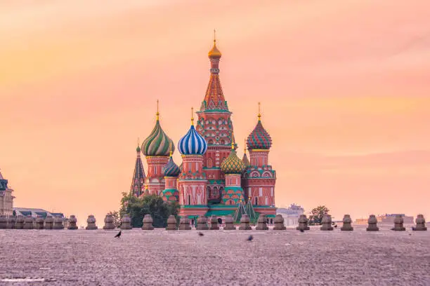 Photo of Basil's cathedral at Red square in Moscow