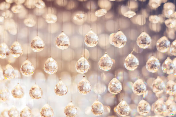 istock Crystal chandelier close-up. Glamour background with copy space 925561584