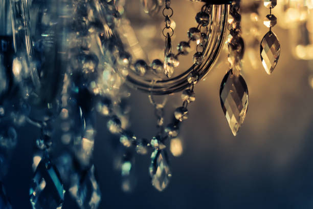 istock Crystal chandelier close-up. Glamour background with copy space 925561586