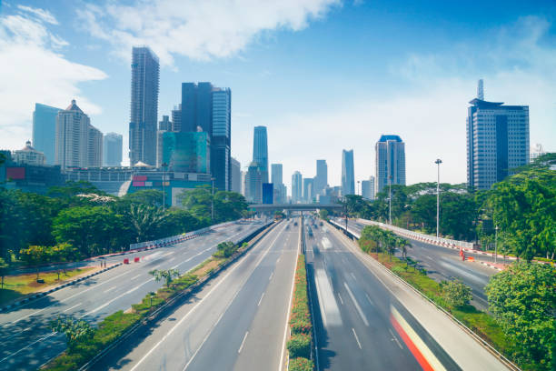 istock Busy highway in the Jakarta downtown 925565616