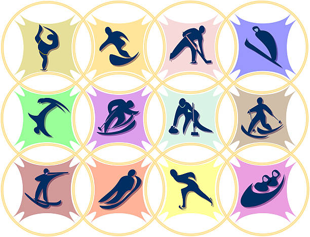 sport emblems (winter olympic games) stock photo