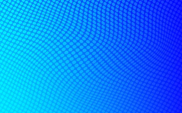 Vector illustration of Abstract Dotted Background Blue Color Wave Pattern