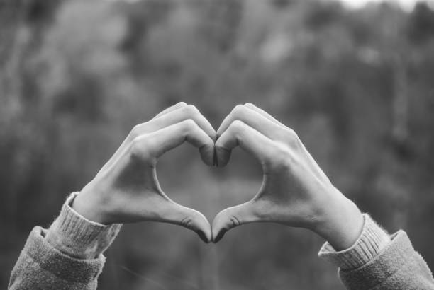istock Tender girl's pale hands forming a heart shape gesture. 925570532