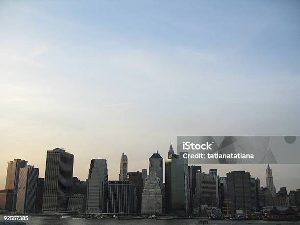 Downtown Manhattan Skyline Stock Photo - Download Image Now - Above, Architecture, Balance