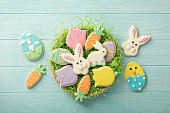 Easter cookies on a big plate