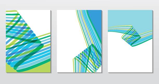zestaw abstrakcyjnych tła układu wektorowego - digital composite swirl style vector stock illustrations