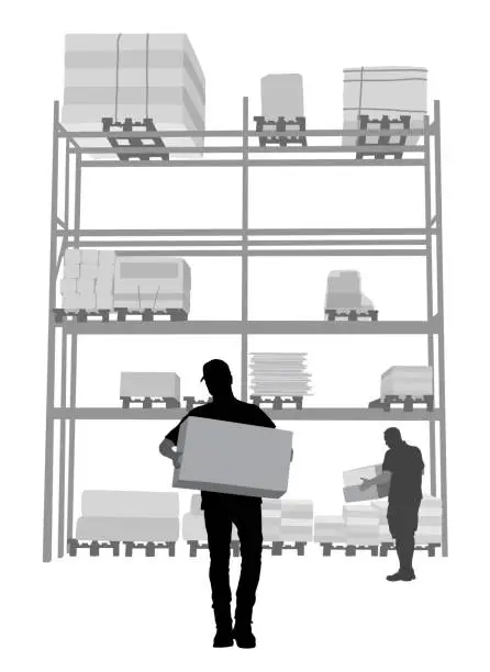 Vector illustration of Contractor Warehouse Materials
