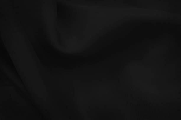 istock Black fabric texture for background and design, beautiful pattern of silk or linen. 925581914