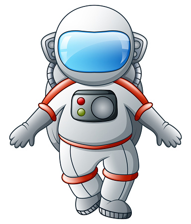 Vector illustration of Cartoon Astronaut on a white background